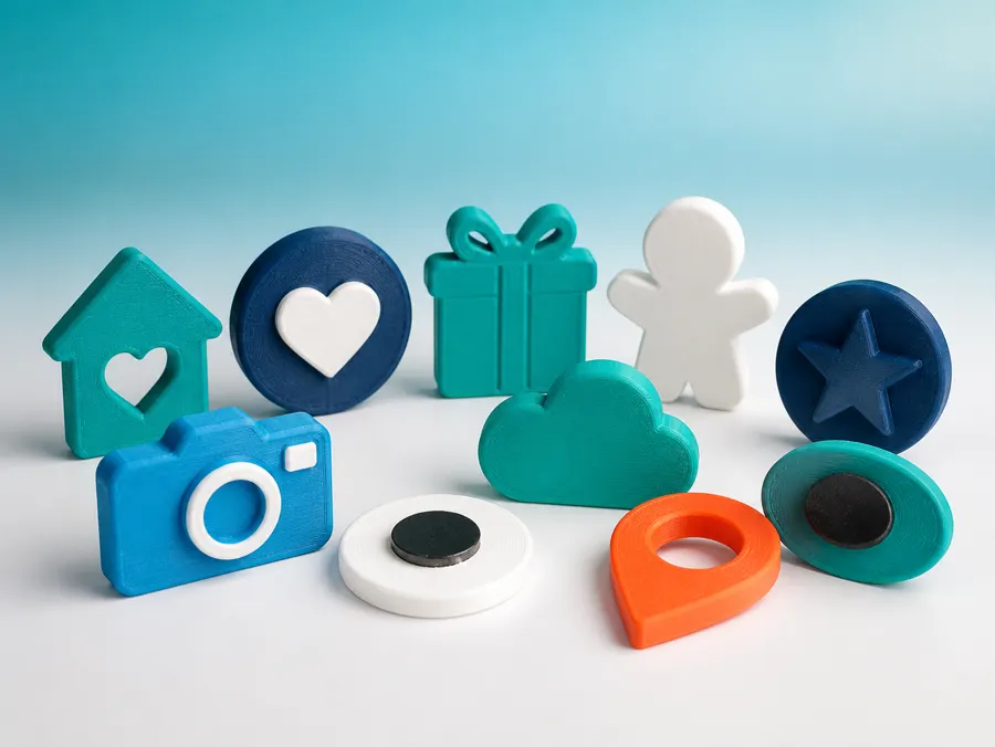 Imãs personalizados impressos em 3D