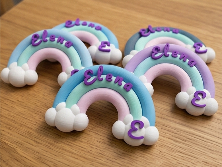 Imã Arco-íris Personalizável - Lembrancinha de Nascimento