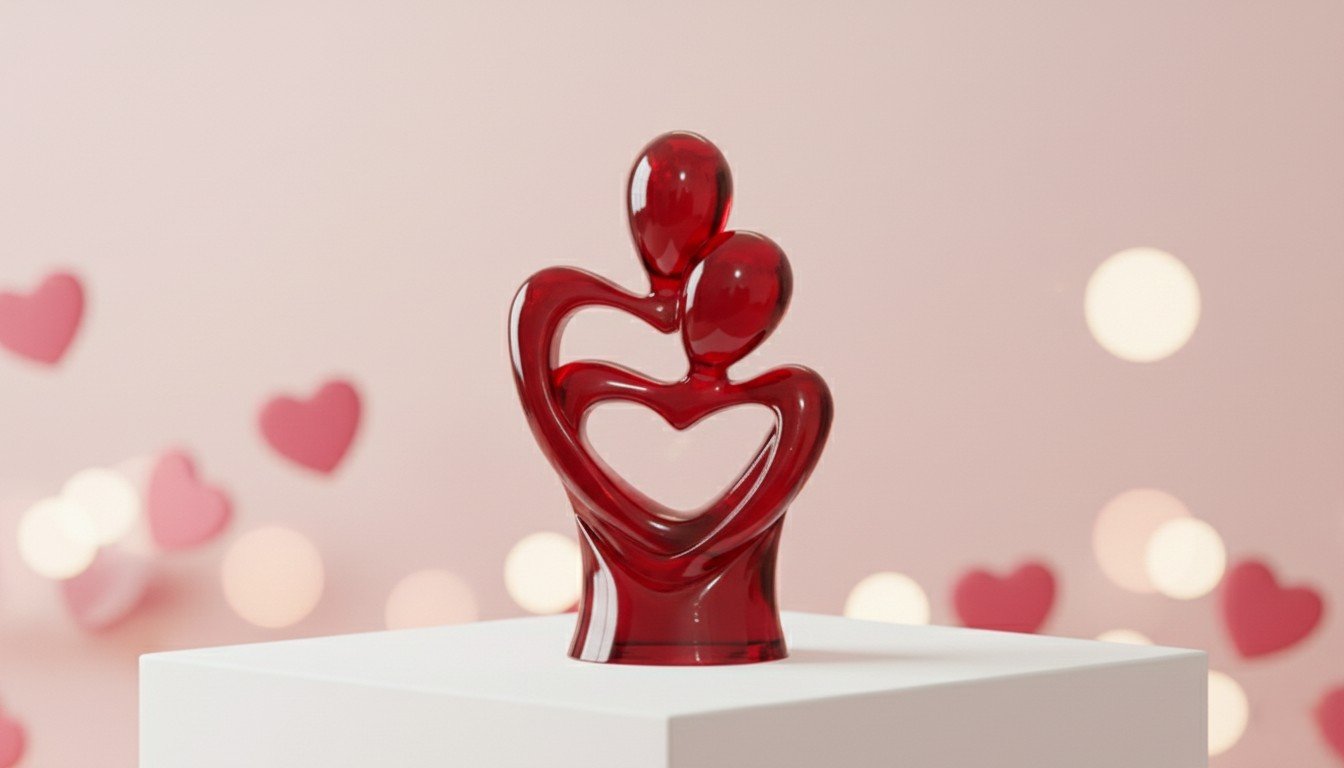 Escultura Romântica Abstrata "Nosso Amor"